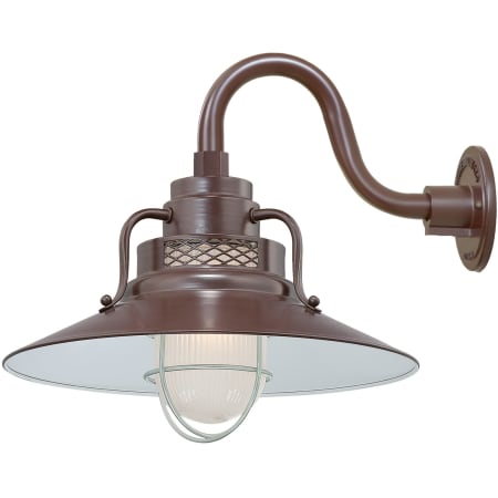 Millennium Lighting RLM 1 Light Outdoor Wall Sconce with 14" Wide Railroad Shade and 10" Gooseneck Stem Architectural Bronze