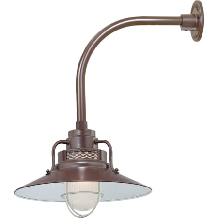 Millennium Lighting RLM 1 Light Outdoor Wall Sconce with 14" Wide Railroad Shade and 13" Gooseneck Stem Architectural Bronze