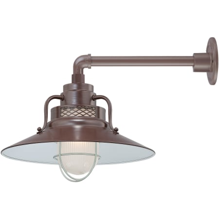 Millennium Lighting RLM 1 Light Outdoor Wall Sconce with 14" Wide Railroad Shade and 13" Gooseneck Stem Architectural Bronze