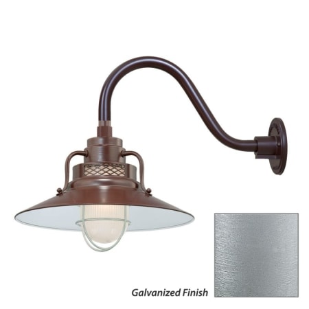 Millennium Lighting-RRRS14-RGN15-Fixture with Galvanized Finish Swatch