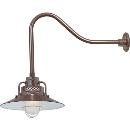 Millennium Lighting RLM 1 Light Outdoor Wall Sconce with 14" Wide Railroad Shade and 23" Gooseneck Stem Architectural Bronze