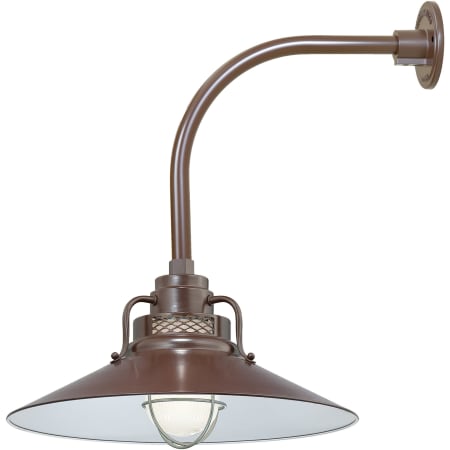 Millennium Lighting RLM 1 Light Outdoor Wall Sconce with 18" Wide Railroad Shade and 13" Gooseneck Stem Architectural Bronze