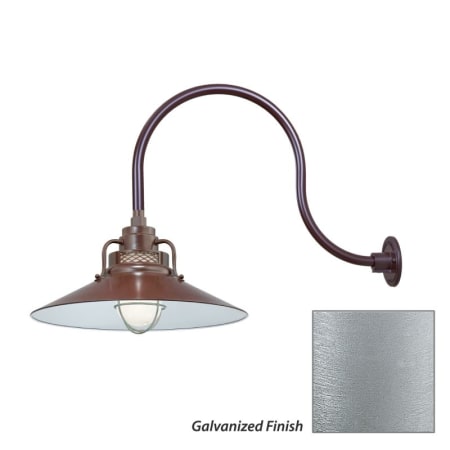 Millennium Lighting-RRRS18-RGN24-Fixture with Galvanized Finish Swatch