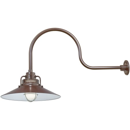 Millennium Lighting RLM 1 Light Outdoor Wall Sconce with 18" Wide Railroad Shade and 30" Gooseneck Stem Architectural Bronze