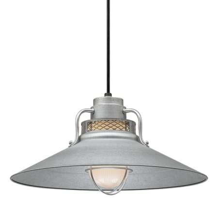 Millennium Lighting RLM 1 Light Outdoor Pendant with 18" Wide Railroad Shade and 36" Stem Galvanized