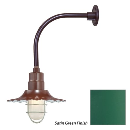 Millennium Lighting-RRWS12-RGN12-Fixture with Satin Green Finish Swatch