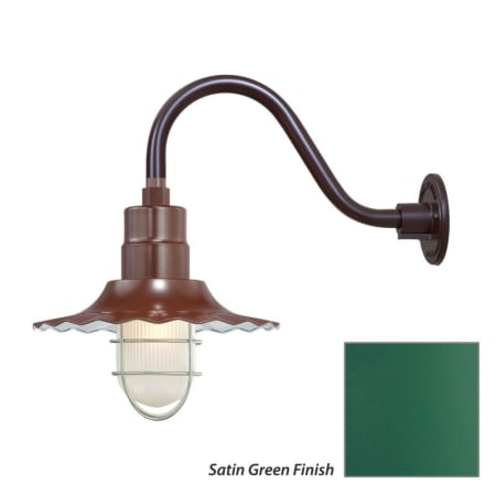 Millennium Lighting-RRWS12-RGN15-Fixture with Satin Green Finish Swatch