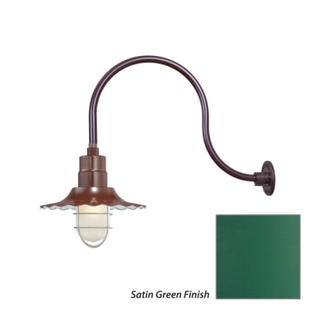 Millennium Lighting-RRWS12-RGN24-Fixture with Satin Green Finish Swatch