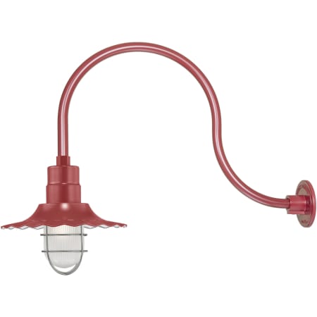 Millennium Lighting RLM 1 Light Outdoor Wall Sconce with 12" Wide Radial Shade and 24" Gooseneck Stem Satin Red