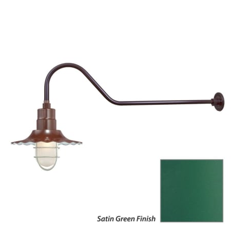 Millennium Lighting-RRWS12-RGN41-Fixture with Satin Green Finish Swatch