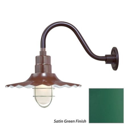 Millennium Lighting-RRWS15-RGN15-Fixture with Satin Green Finish Swatch