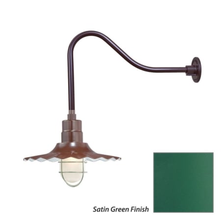 Millennium Lighting-RRWS15-RGN23-Fixture with Satin Green Finish Swatch