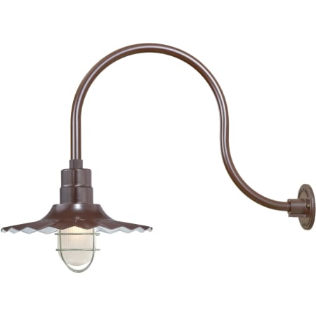 Millennium Lighting RLM 1 Light Outdoor Wall Sconce with 15" Wide Radial Shade and 24" Gooseneck Stem Architectural Bronze