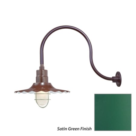 Millennium Lighting-RRWS15-RGN24-Fixture with Satin Green Finish Swatch