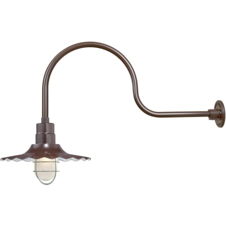 Millennium Lighting RLM 1 Light Outdoor Wall Sconce with 15" Wide Radial Shade and 30" Gooseneck Stem Architectural Bronze