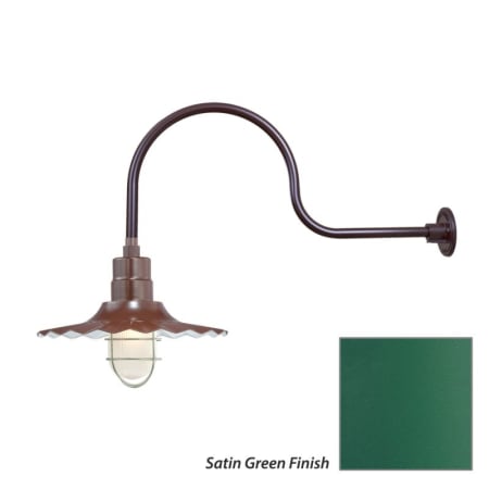 Millennium Lighting-RRWS15-RGN30-Fixture with Satin Green Finish Swatch