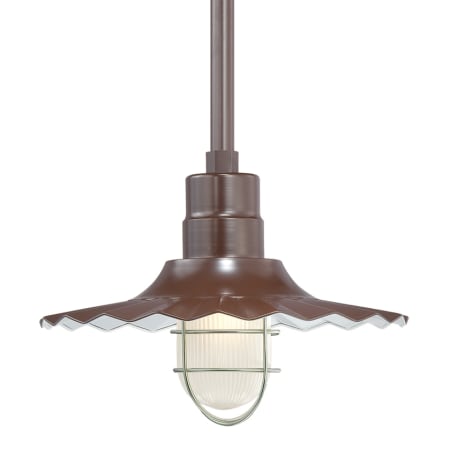 Millennium Lighting RLM 1 Light Outdoor Pendant with 15" Wide Radial Shade and 24" Stem Architectural Bronze