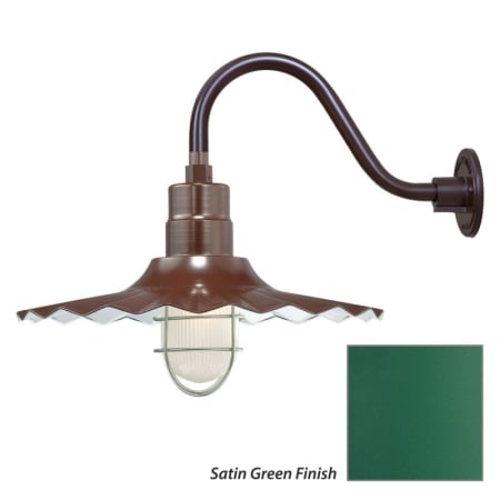 Millennium Lighting-RRWS18-RGN15-Fixture with Satin Green Finish Swatch