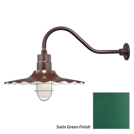 Millennium Lighting-RRWS18-RGN22-Fixture with Satin Green Finish Swatch