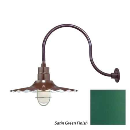 Millennium Lighting-RRWS18-RGN24-Fixture with Satin Green Finish Swatch