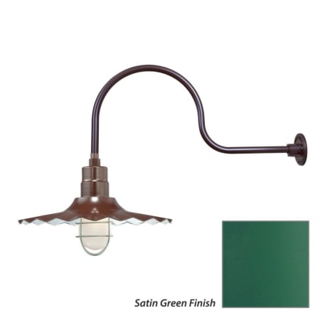 Millennium Lighting-RRWS18-RGN30-Fixture with Satin Green Finish Swatch