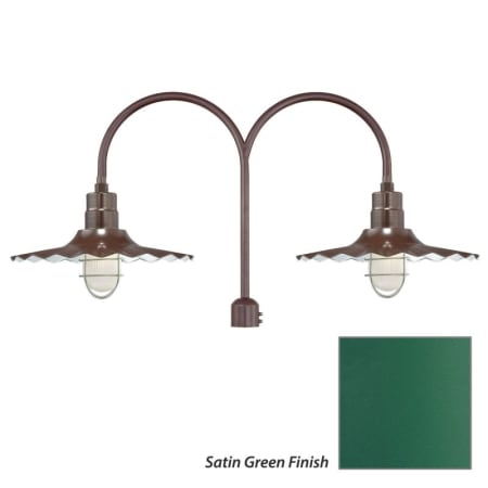 Millennium Lighting-RRWS18-RPAD-Fixture with Satin Green Finish Swatch