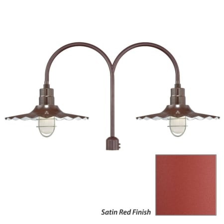 Millennium Lighting-RRWS18-RPAD-Fixture with Satin Red Finish Swatch