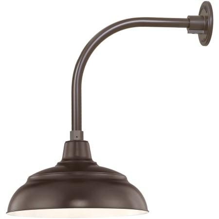 Millennium Lighting RLM 1 Light Outdoor Wall Sconce with 14" Warehouse Shade and 13" Gooseneck Stem Architectural Bronze