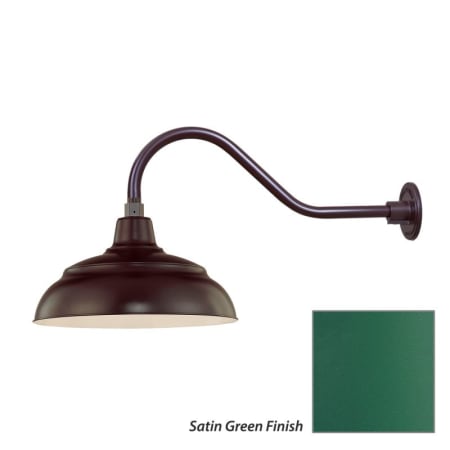 Millennium Lighting-RWHS14-RGN22-Fixture with Satin Green Finish Swatch