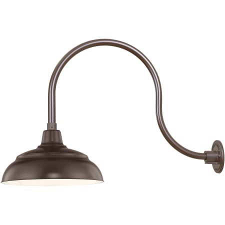 Millennium Lighting RLM 1 Light Outdoor Wall Sconce with 14" Warehouse Shade and 24" Gooseneck Stem Architectural Bronze