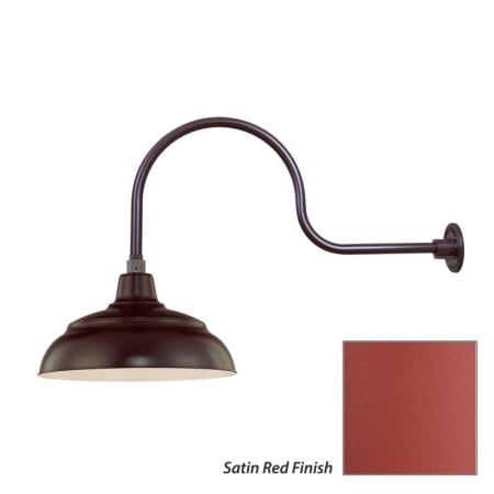 Millennium Lighting-RWHS14-RGN30-Fixture with Satin Red Finish Swatch