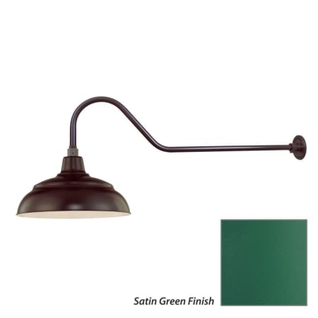 Millennium Lighting-RWHS14-RGN41-Fixture with Satin Green Finish Swatch