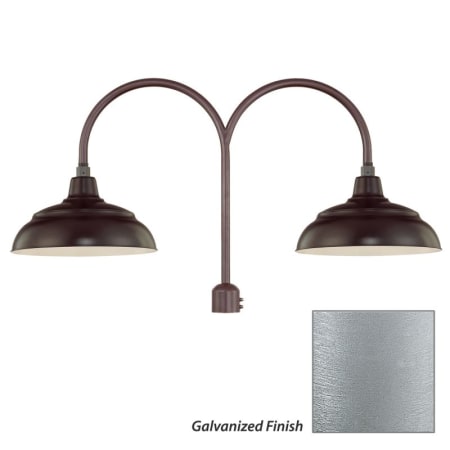 Millennium Lighting-RWHS14-RPAD-Fixture with Galvanized Finish Swatch