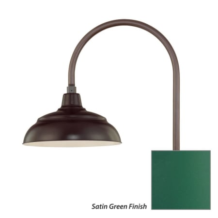 Millennium Lighting-RWHS14-RPAS-Fixture with Satin Green Finish Swatch