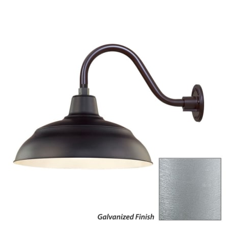 Millennium Lighting-RWHS17-RGN15-Fixture with Galvanized Finish Swatch