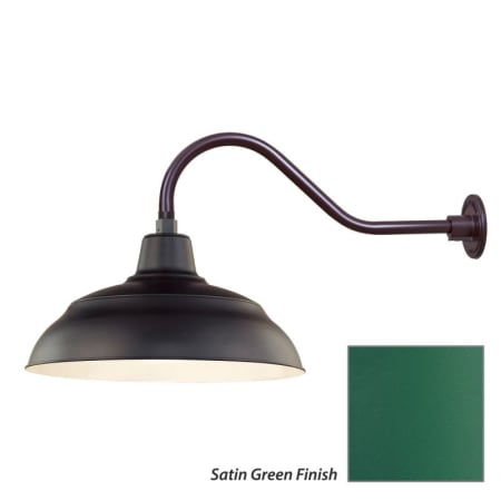 Millennium Lighting-RWHS17-RGN22-Fixture with Satin Green Finish Swatch