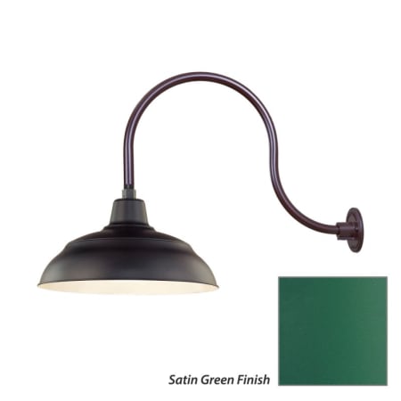 Millennium Lighting-RWHS17-RGN24-Fixture with Satin Green Finish Swatch