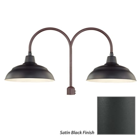 Millennium Lighting-RWHS17-RPAD-Fixture with Satin Black Finish Swatch