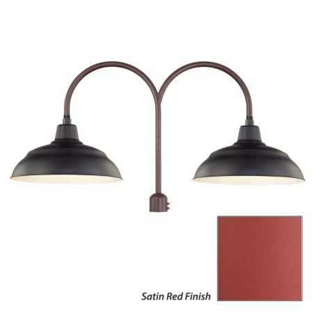 Millennium Lighting-RWHS17-RPAD-Fixture with Satin Red Finish Swatch