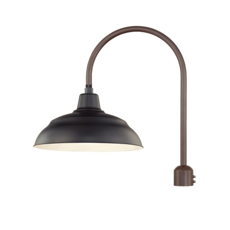 Millennium Lighting RLM 1 Light Post Light with 17" Warehouse Shade and Single Post Adapter Architectural Bronze