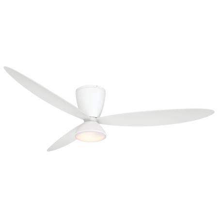 MinkaAire Hourglass 58" 3 Blade LED Flush Mount Ceiling Fan with Remote Included Flat White