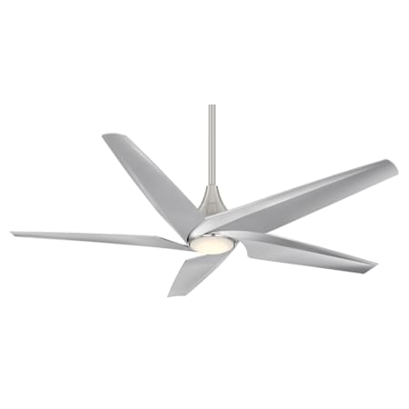 MinkaAire Switch 60" 5 Blade Convertible LED Ceiling Fan with Remote Included Brushed Nickel / Silver