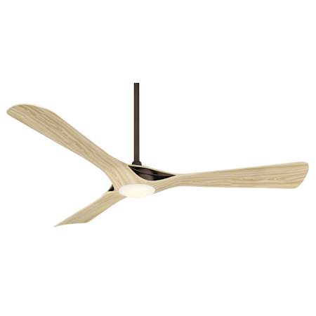 MinkaAire Bridge 60" 3 Blade LED Ceiling Fan with Remote Included Dark Bronze / White Oak