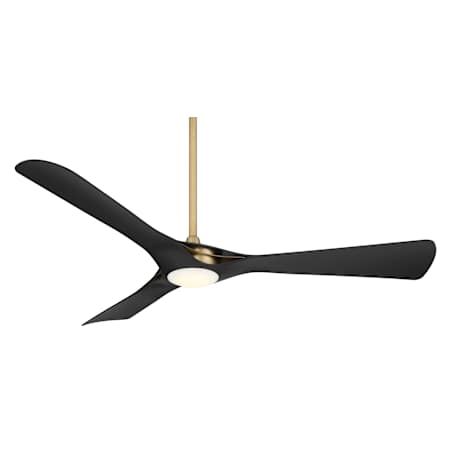MinkaAire Bridge 60" 3 Blade LED Ceiling Fan with Remote Included Legacy Brass / Coal