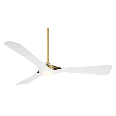 MinkaAire Bridge 60" 3 Blade LED Ceiling Fan with Remote Included Legacy Brass / Flat White