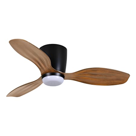 MinkaAire Ventiara 36" 3 Blade Outdoor LED Hugger Ceiling Fan Coal Black / Distressed Koa