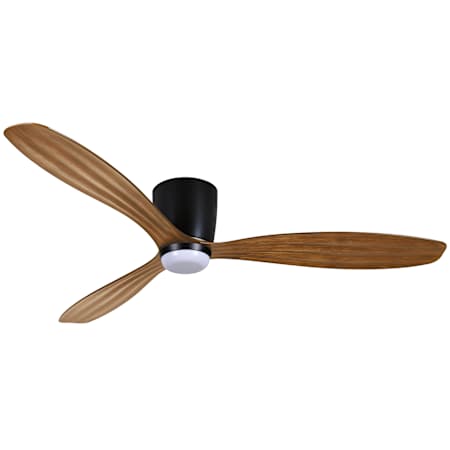 MinkaAire Ventiara 52" 3 Blade Indoor / Outdoor LED Energy Star Hugger Ceiling Fan Coal Black / Distressed Koa