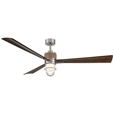 MinkaAire Nauticus 65" 3 Blade Smart Indoor / Outdoor LED Ceiling Fan with Remote Included Brushed NIckel Wet / Distressed Koa