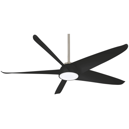 MinkaAire Ellipse 5 Blade 60" Indoor LED Smart Ceiling Fan with Remote Control Included Brushed Nickel / Coal