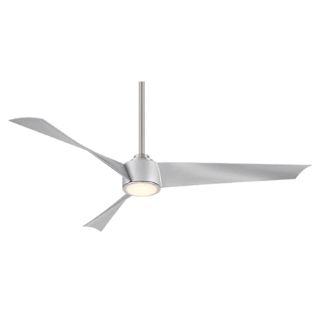 MinkaAire Pike 56" 3 Blade LED Ceiling Fan with Remote Included Brushed Nickel / Silver